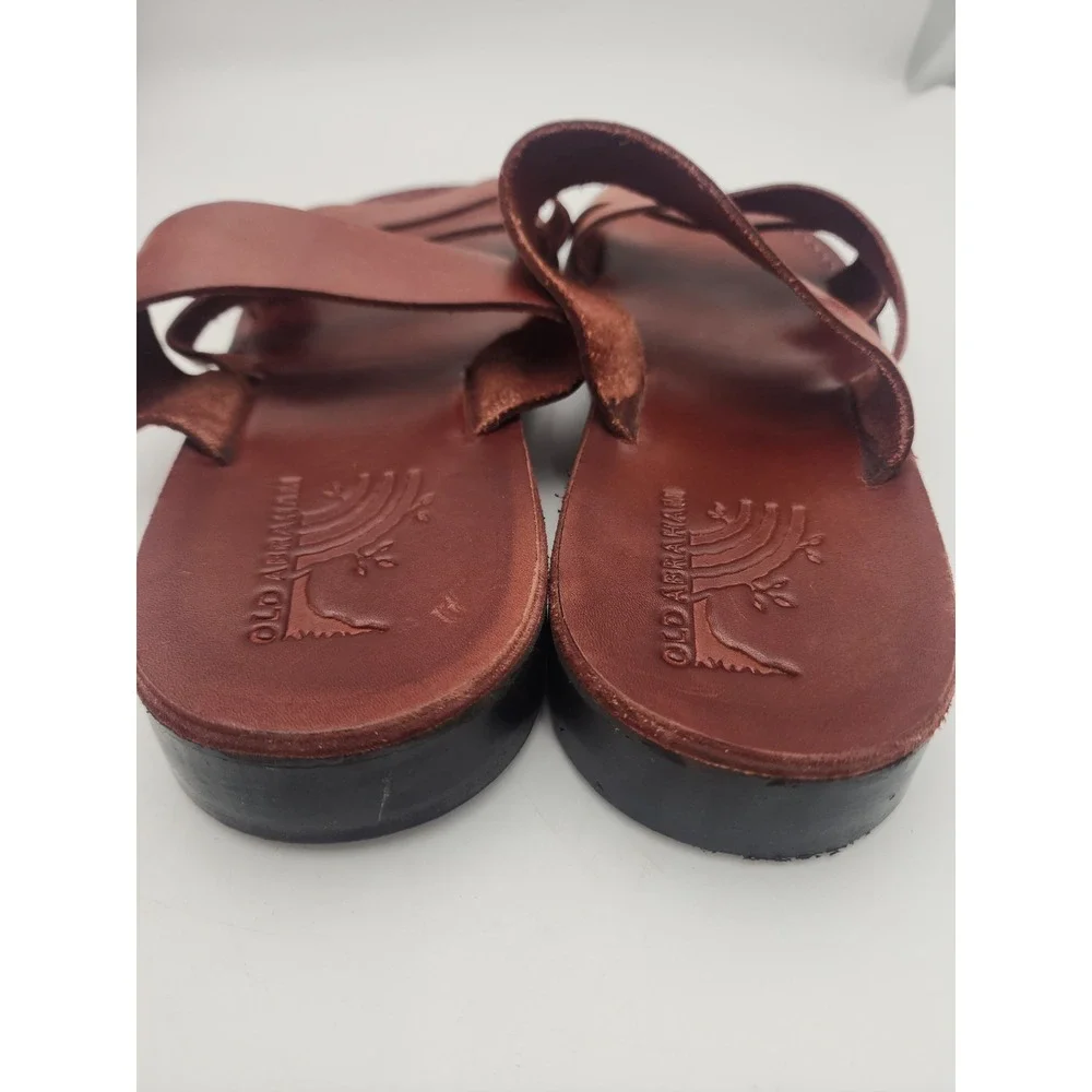 100% Leather Old Abraham Jerusalem Artisan Handmade Jesus Sandals EU 46 US 12